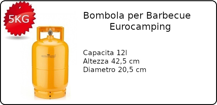 Bombola Gas Barbecue 5Kg Roma
